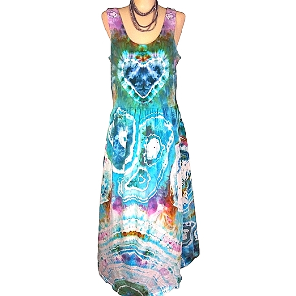 Hand Crafted Dresses & Skirts - 🌟HP🌟{Handmade} Tie dye maxi dress M/L